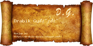 Drabik Győző névjegykártya